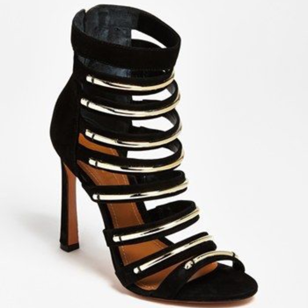 NWT Schutz Biatris Black and Gold Sandals